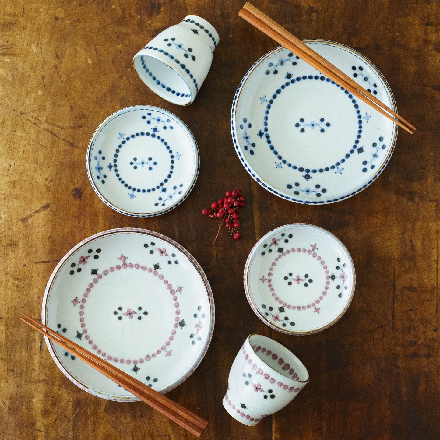 Tea cup small flower Red｜Tosai gama