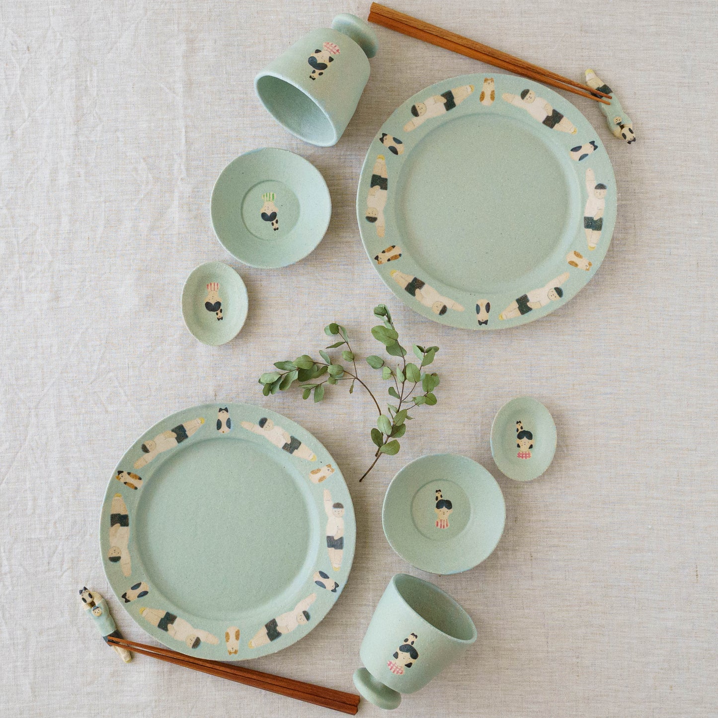 Cup Cat and girl light blue | Aya Watanuki