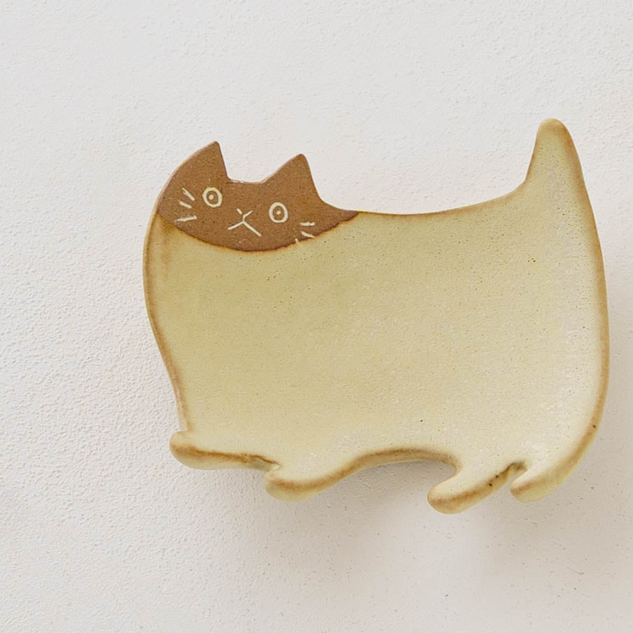 ねこ皿　黄色｜佐藤牧子