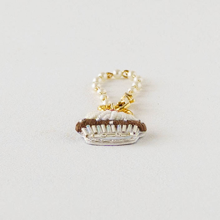 Embroidered Bag Charm Chocolate Cupcake | Aonoie