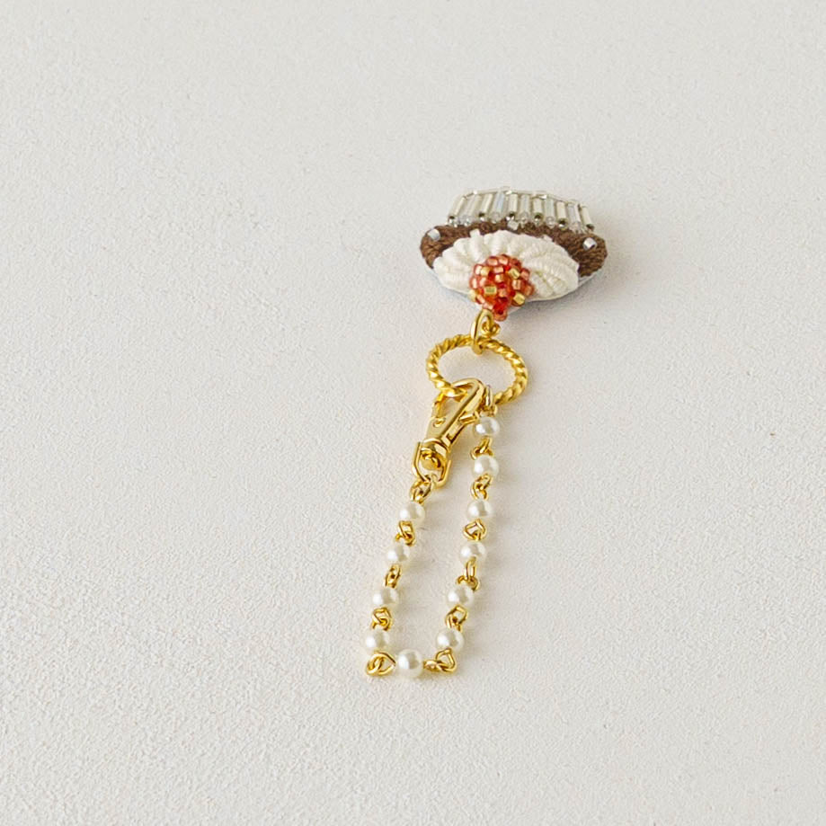 Embroidered Bag Charm Chocolate Cupcake | Aonoie