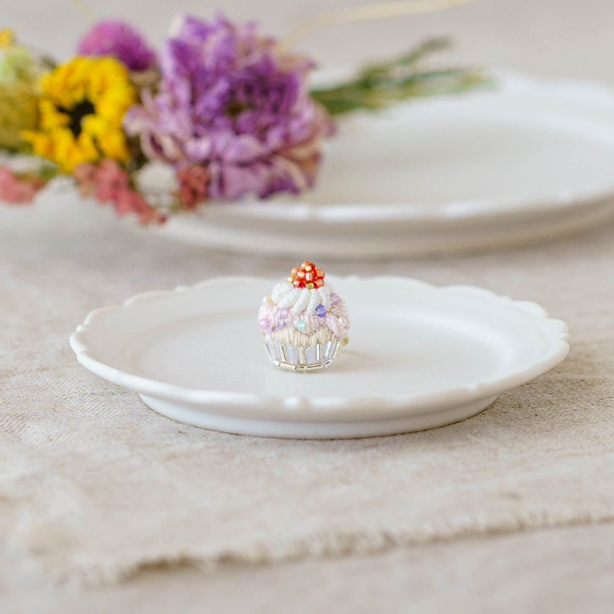 Embroidered Ring  Cupcake | Aonoie