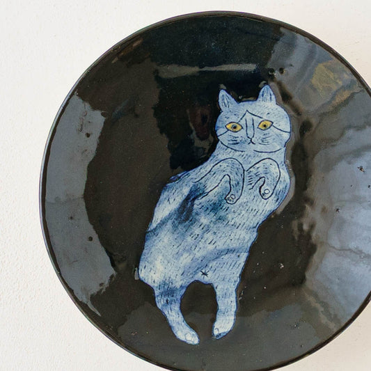 4寸皿　ねこ　A｜poetoria 種田ゆか