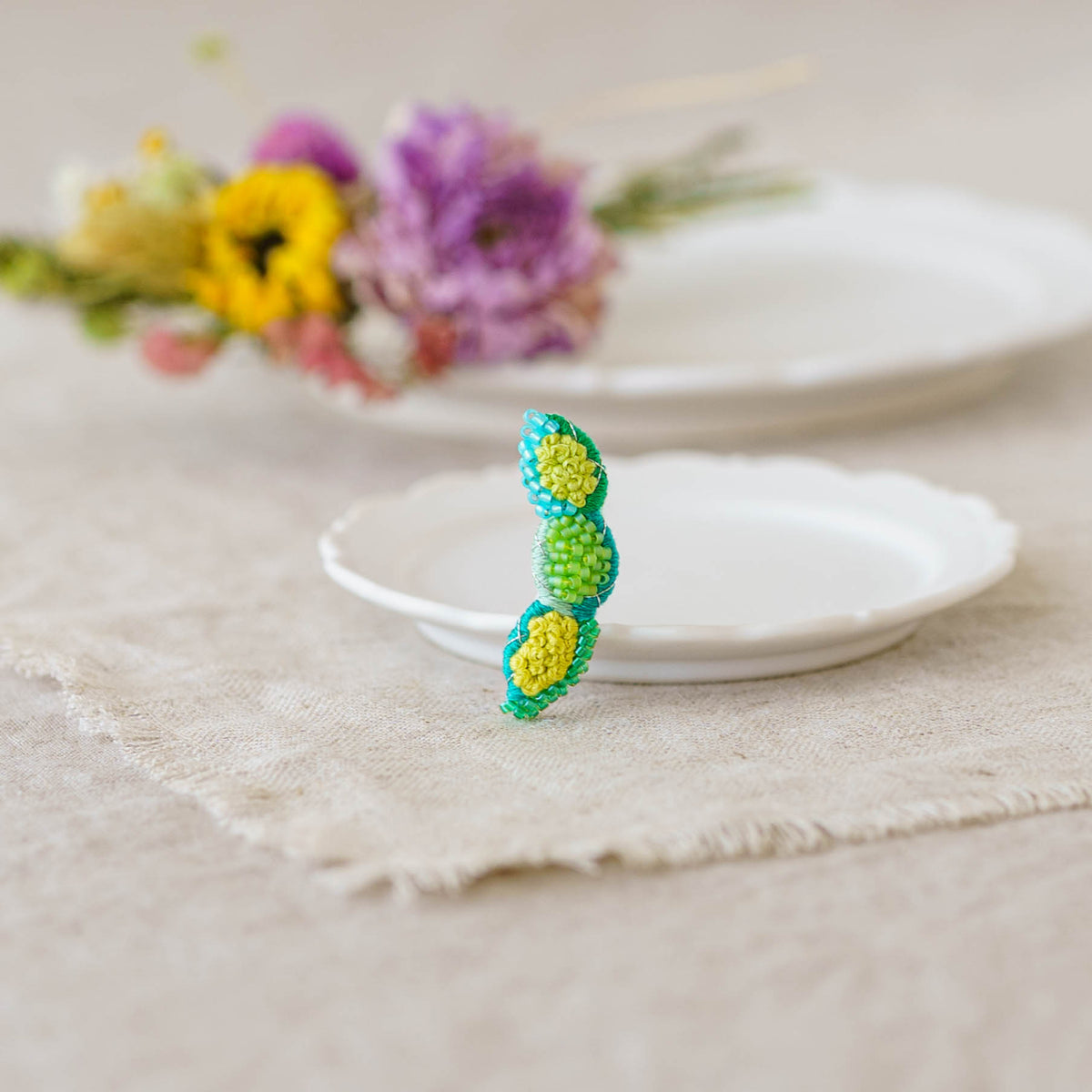 Embroidery Brooch Edamame | Aonoie