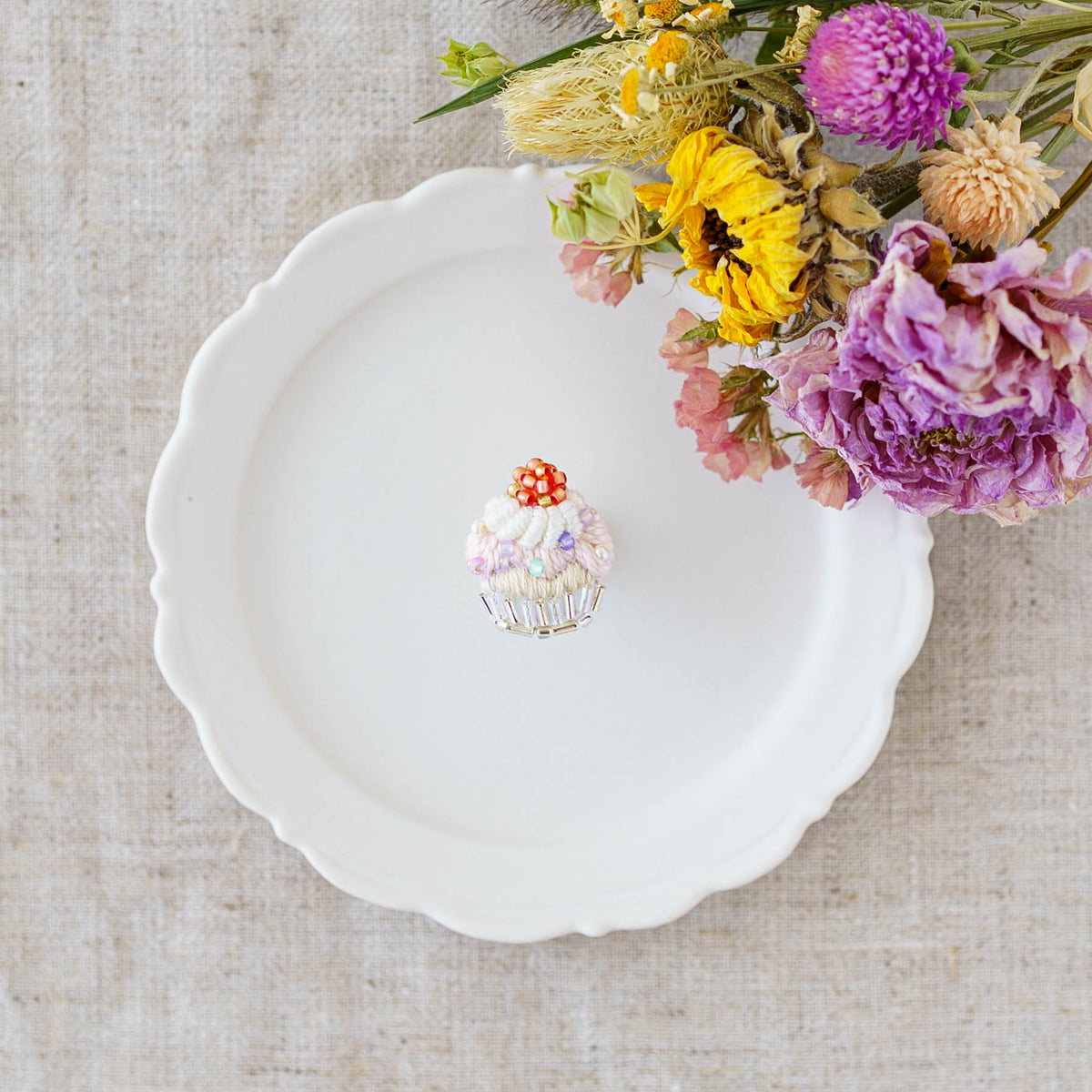Embroidered Ring  Cupcake | Aonoie