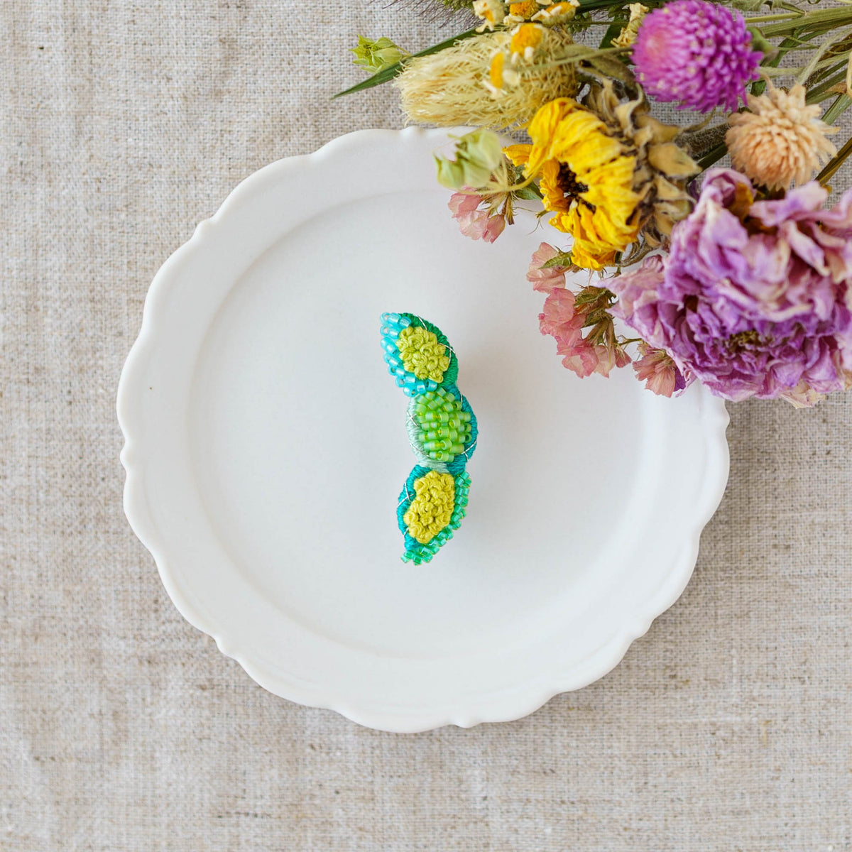 Embroidery Brooch Edamame | Aonoie