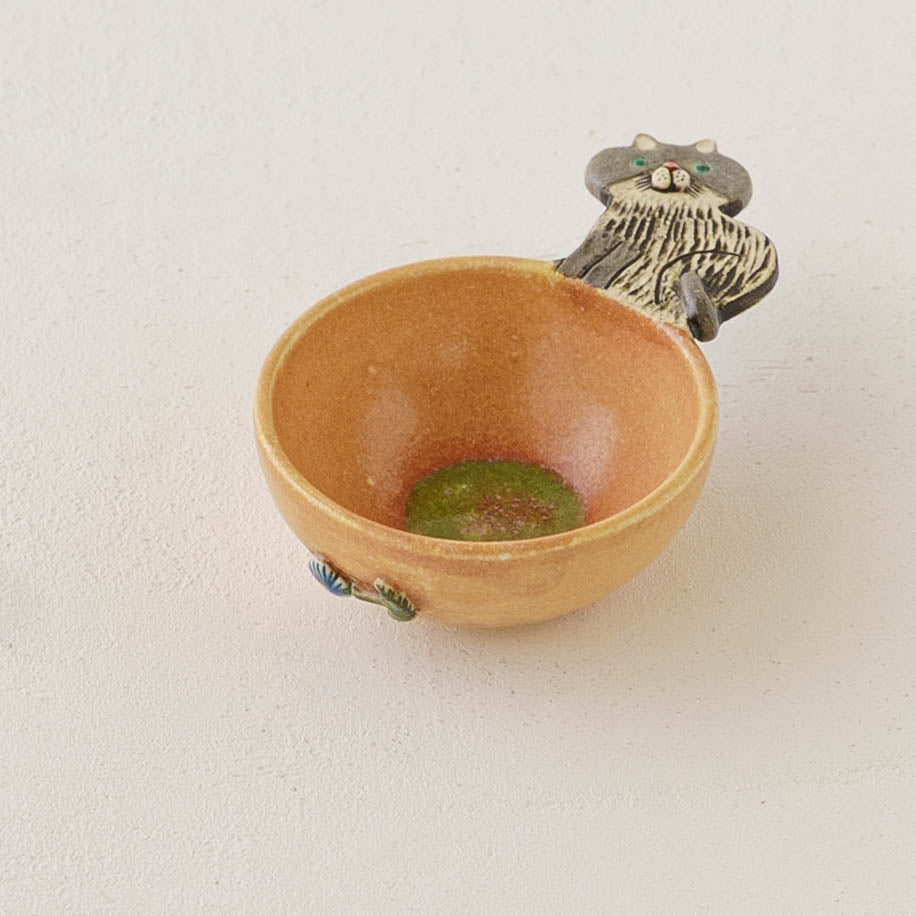 コーヒーメジャースプーン　ねこ　サーモンピンク｜poetoria 種田ゆか