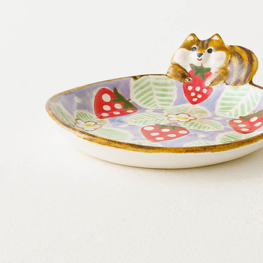 Squirrel Strawberry Small Plate | Aiko Miura