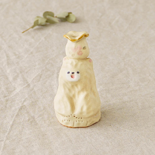 Bear Dried Flower Stand White | Mikiko Kato