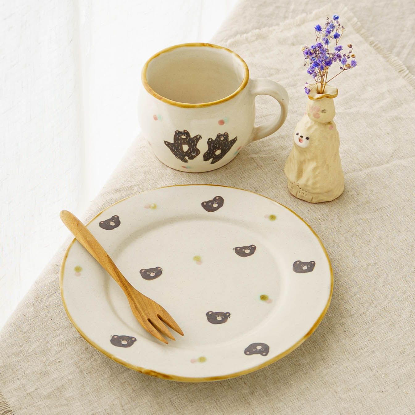 粉引ケーキ皿　A｜加藤美紀子