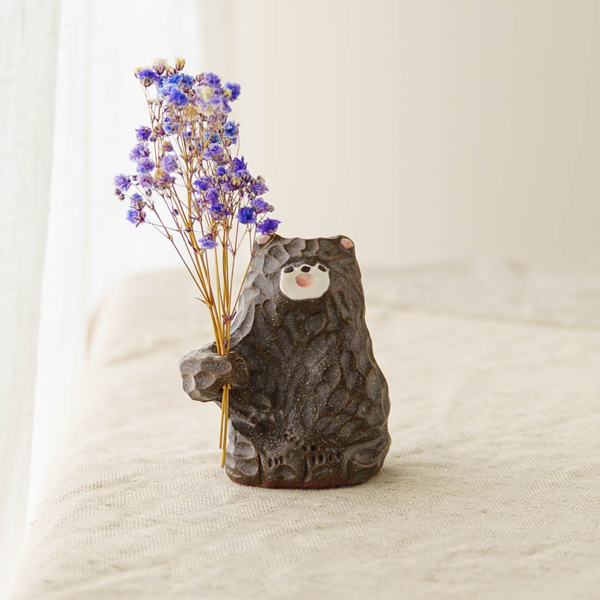 Bear Dried Flower Stand Brown  | Mikiko Kato