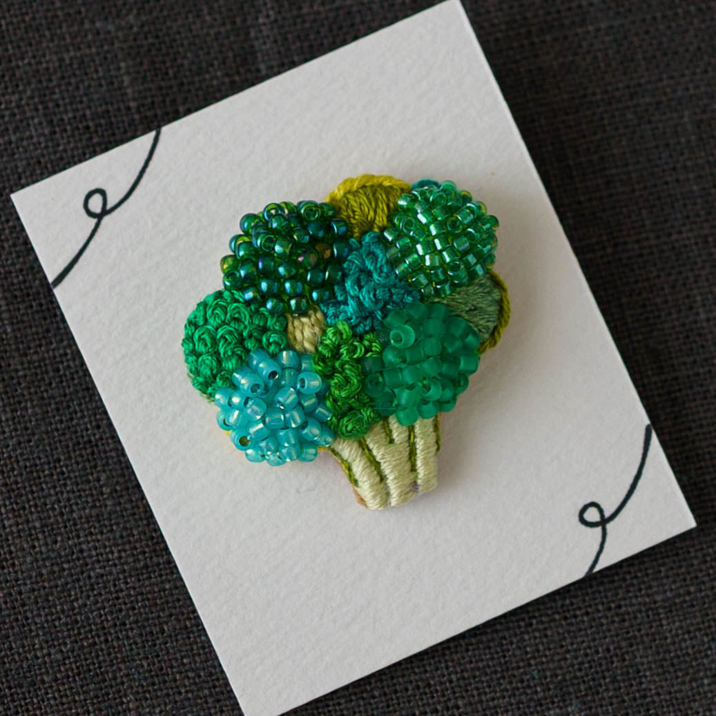 Embroidered Brooch  Broccoli | Aonoie