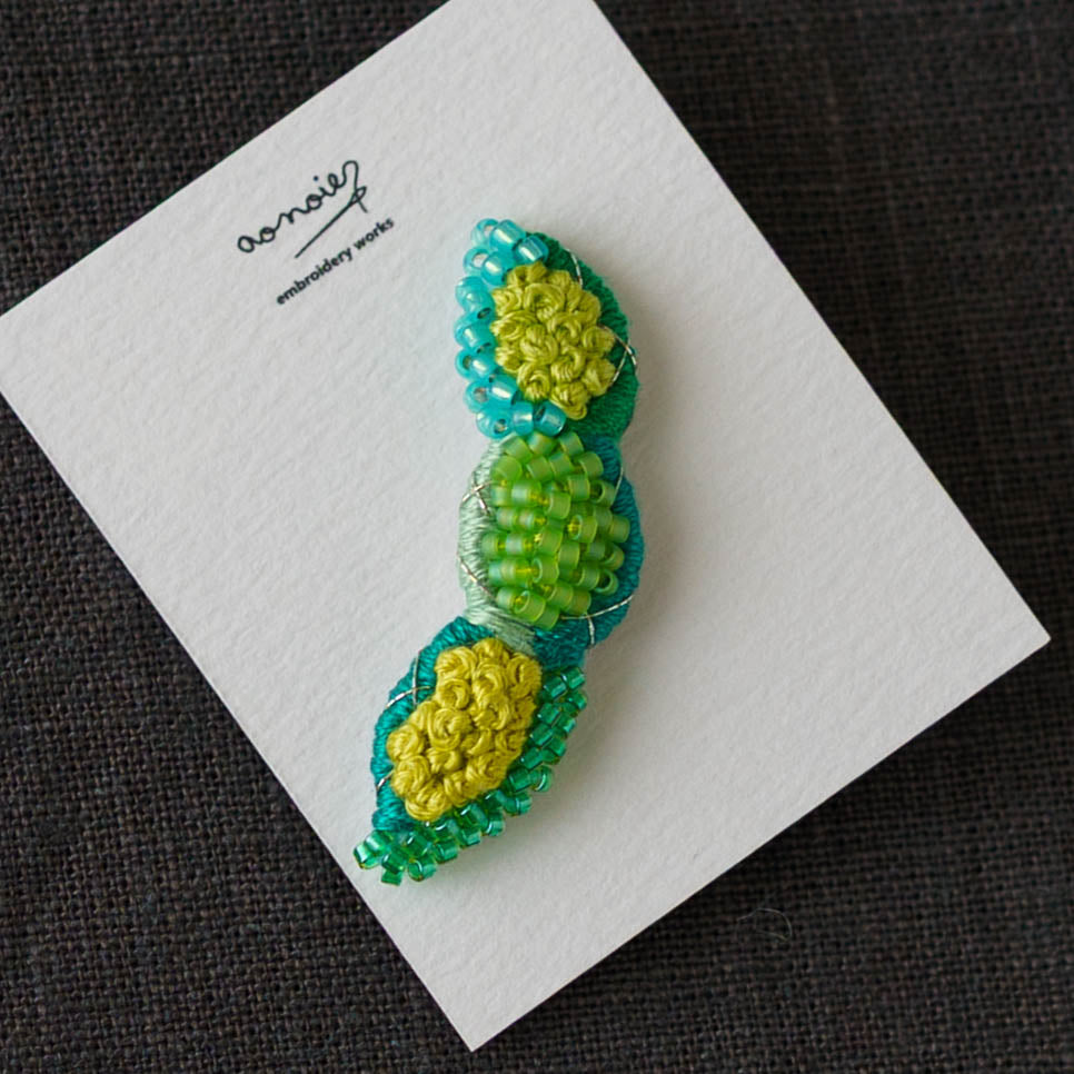 Embroidery Brooch Edamame | Aonoie