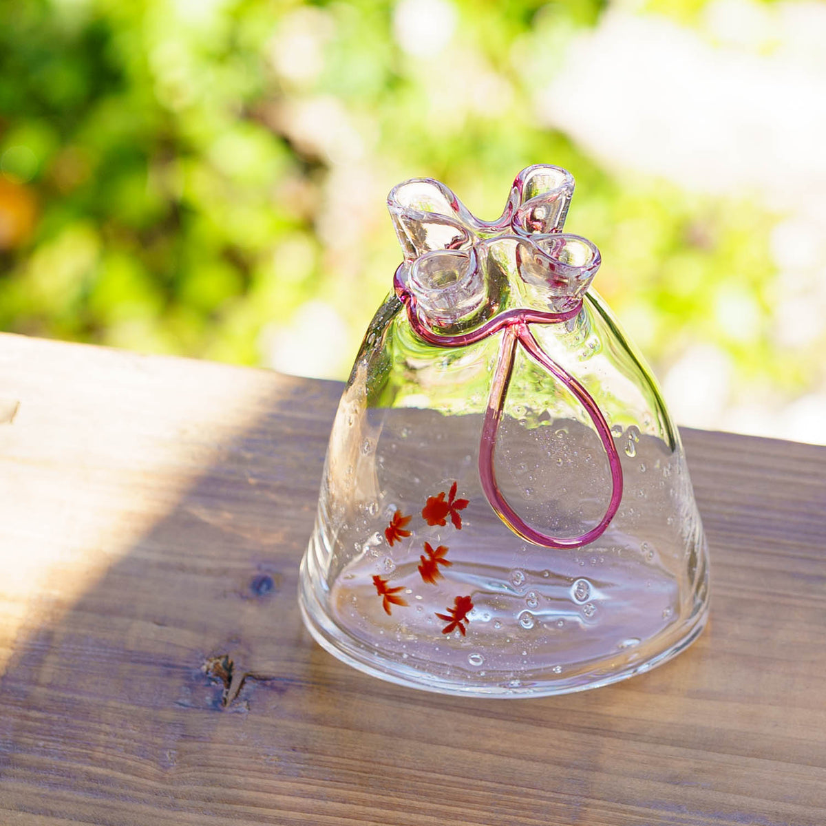 Goldfish flower Vase Red L | Gokurakuji Glass Studio