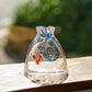 Goldfish drawstring vase blue S | Gokurakuji Glass Studio