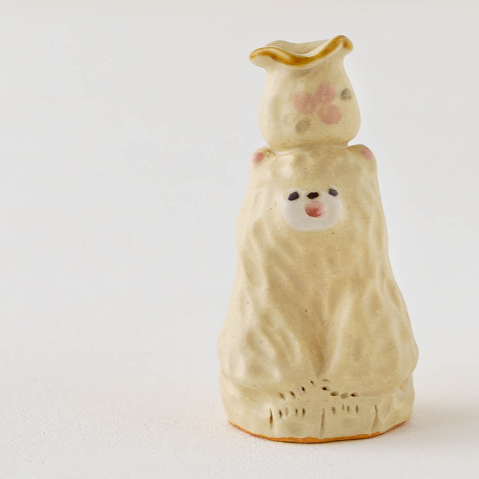 Bear Dried Flower Stand White | Mikiko Kato