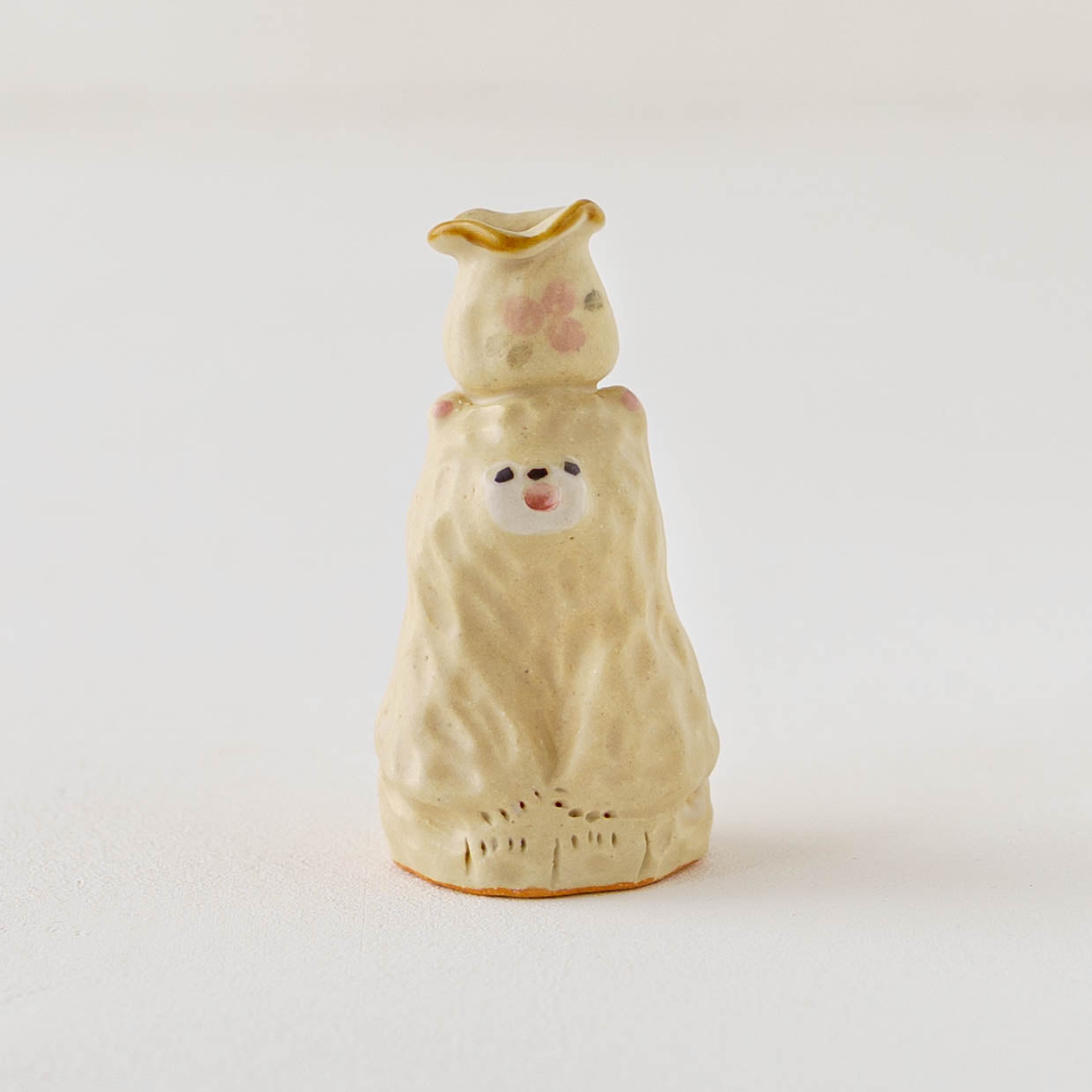 Bear Dried Flower Stand White | Mikiko Kato