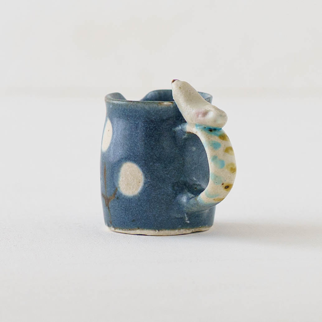 Mini pitcher bird and flower navy | Harada Haruko