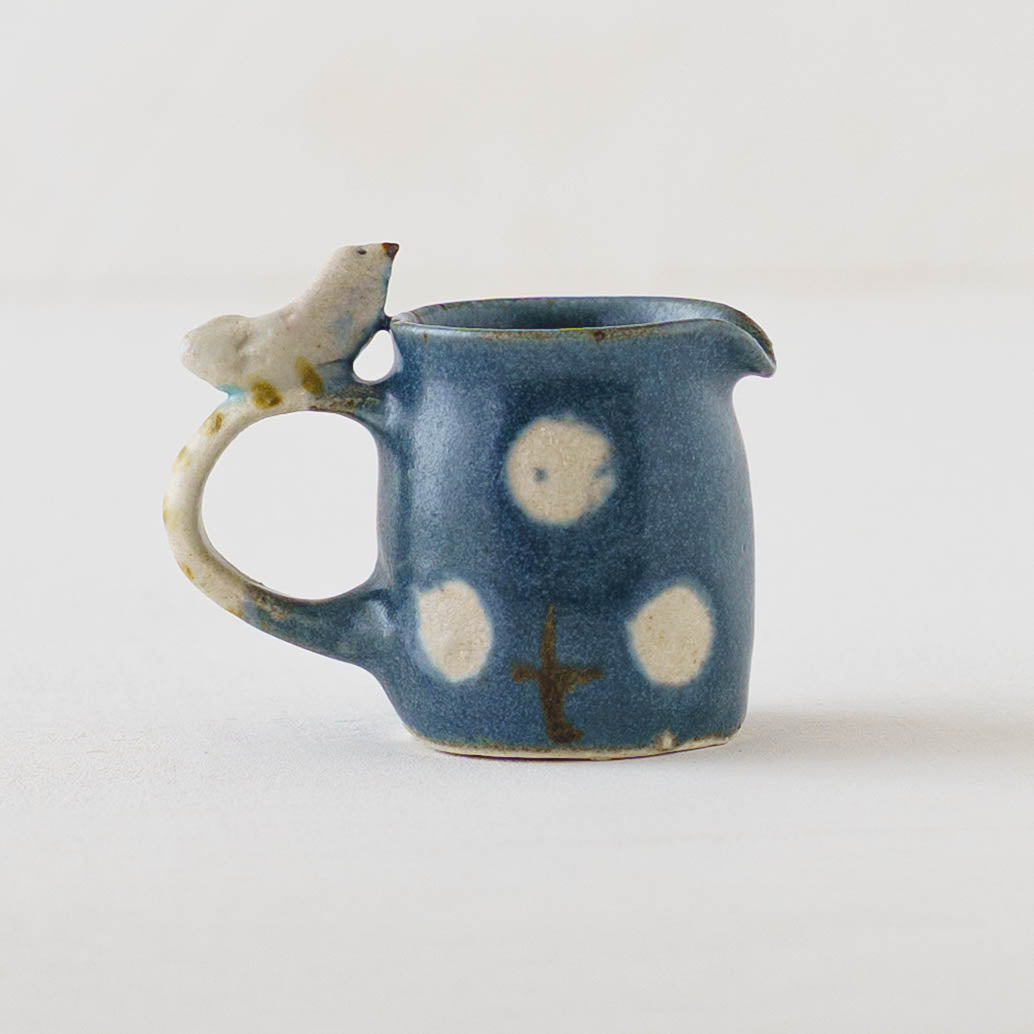 Mini pitcher bird and flower navy | Harada Haruko