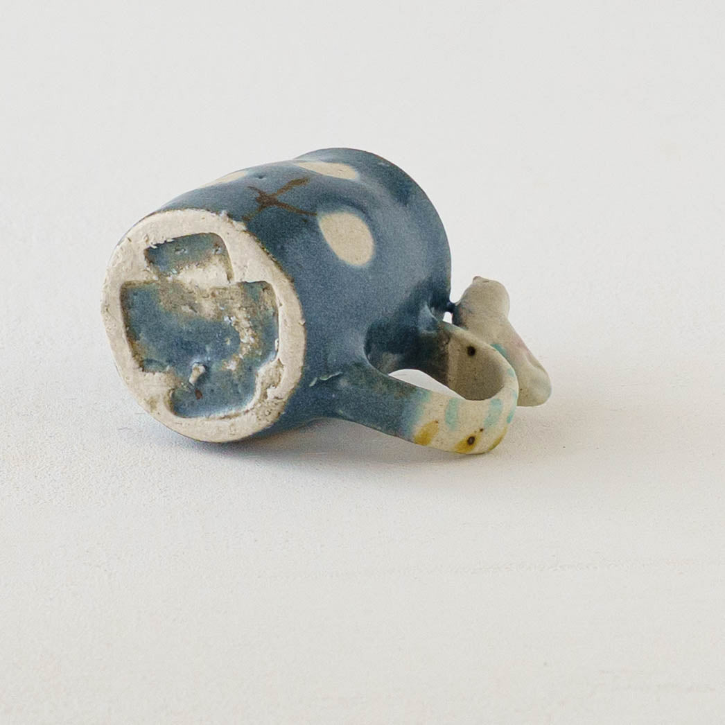 Mini pitcher bird and flower navy | Harada Haruko