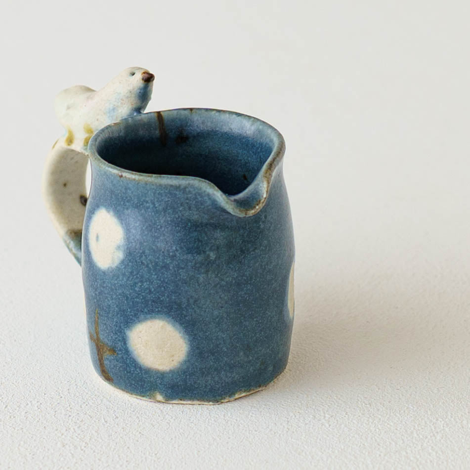 Mini pitcher bird and flower navy | Harada Haruko