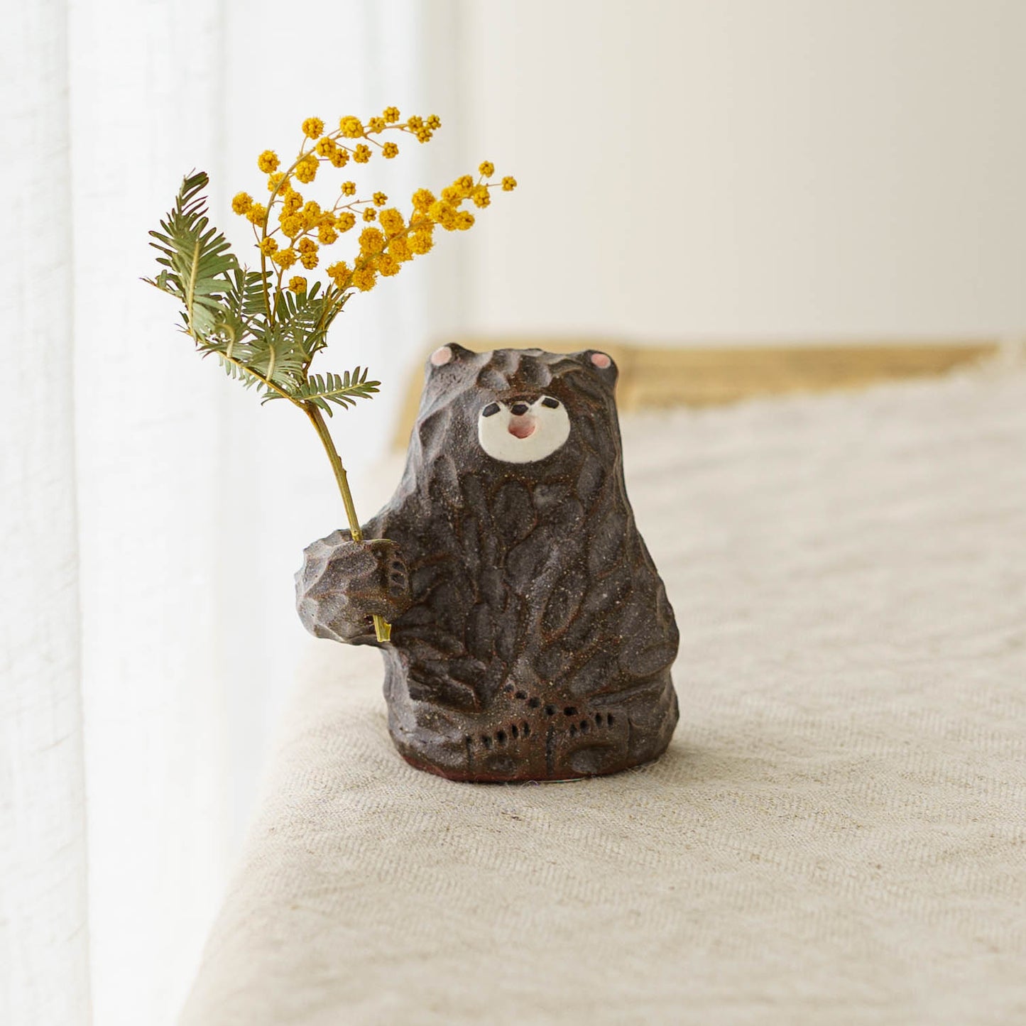 Bear Dried Flower Stand Brown  | Mikiko Kato
