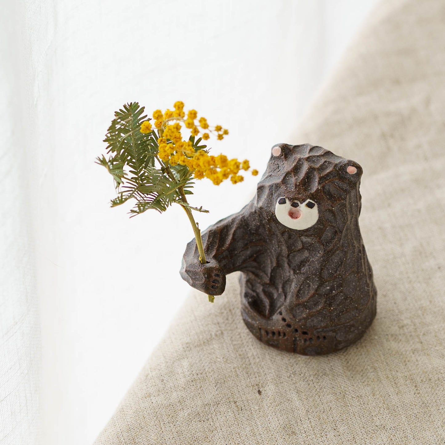 Bear Dried Flower Stand Brown  | Mikiko Kato