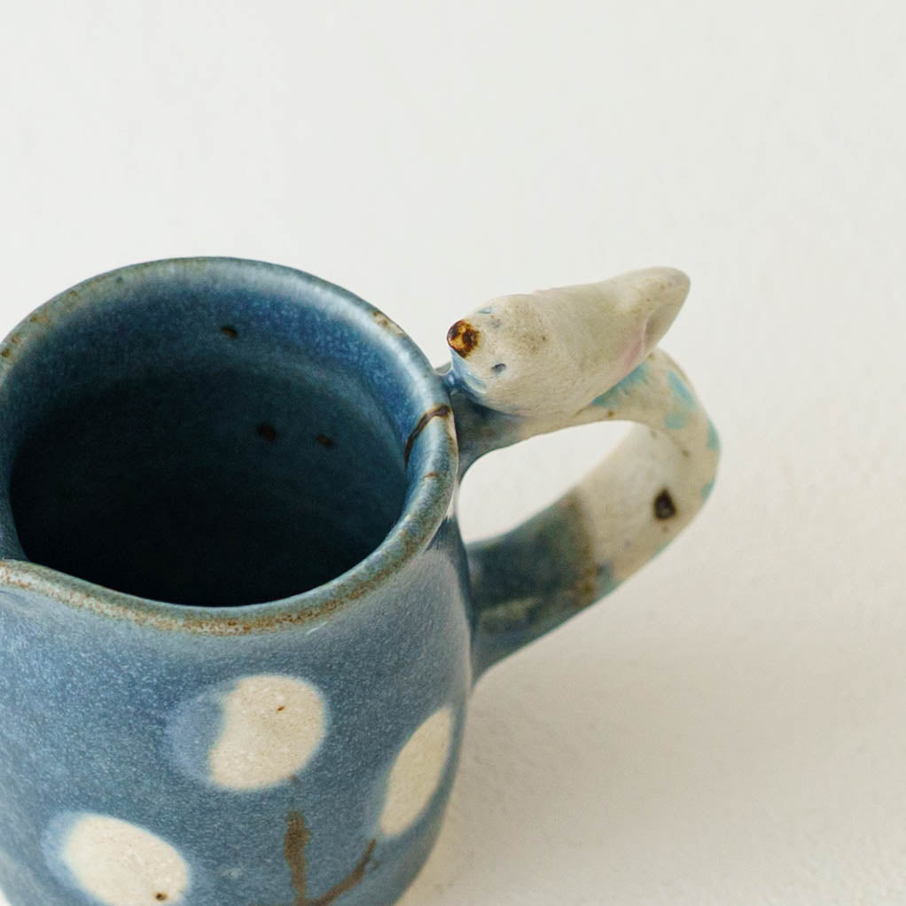 Mini pitcher bird and flower navy | Harada Haruko