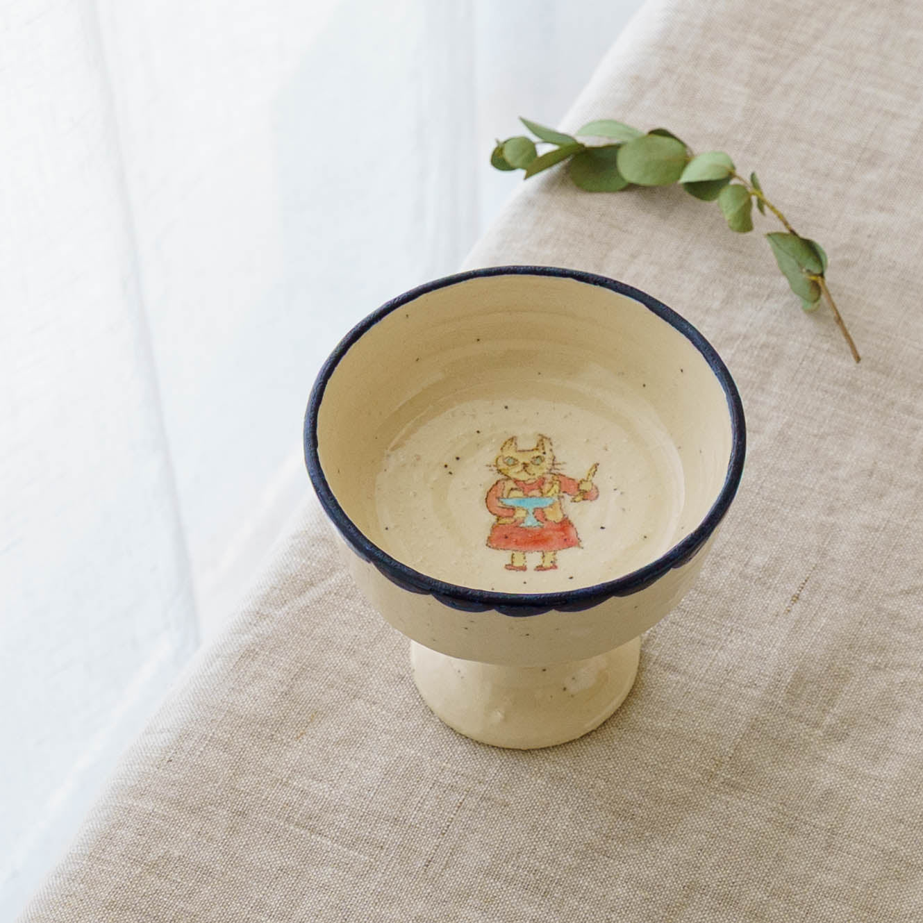 ねこ　デザートカップ　D｜長浜由起子（やぶから房）