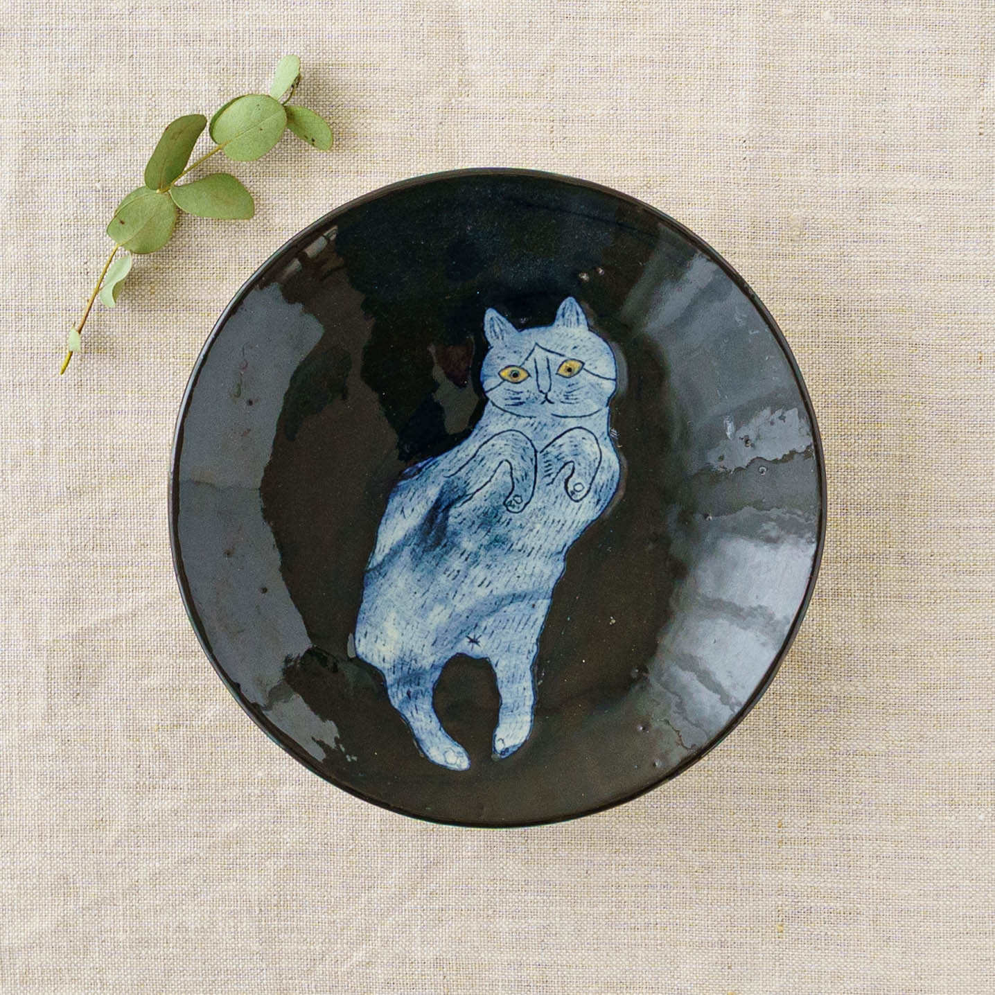 4寸皿　ねこ　A｜poetoria 種田ゆか