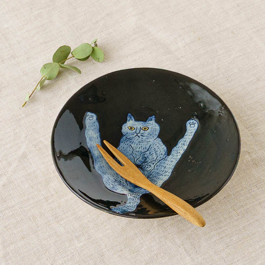 4寸皿　ねこ　B｜poetoria 種田ゆか