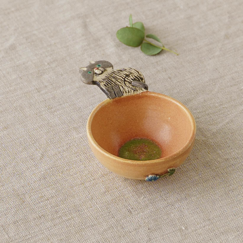 コーヒーメジャースプーン　ねこ　サーモンピンク｜poetoria 種田ゆか