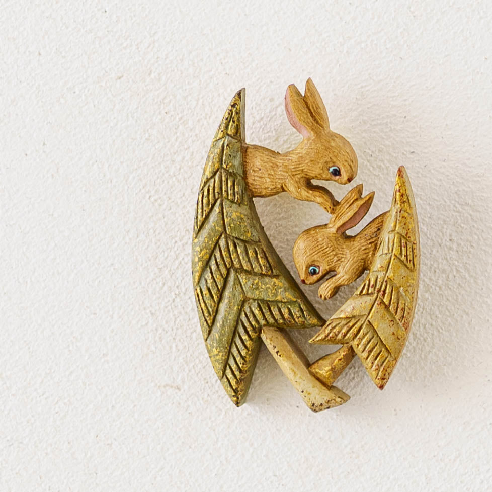 Winter Forest Rabbit Brooch | arica