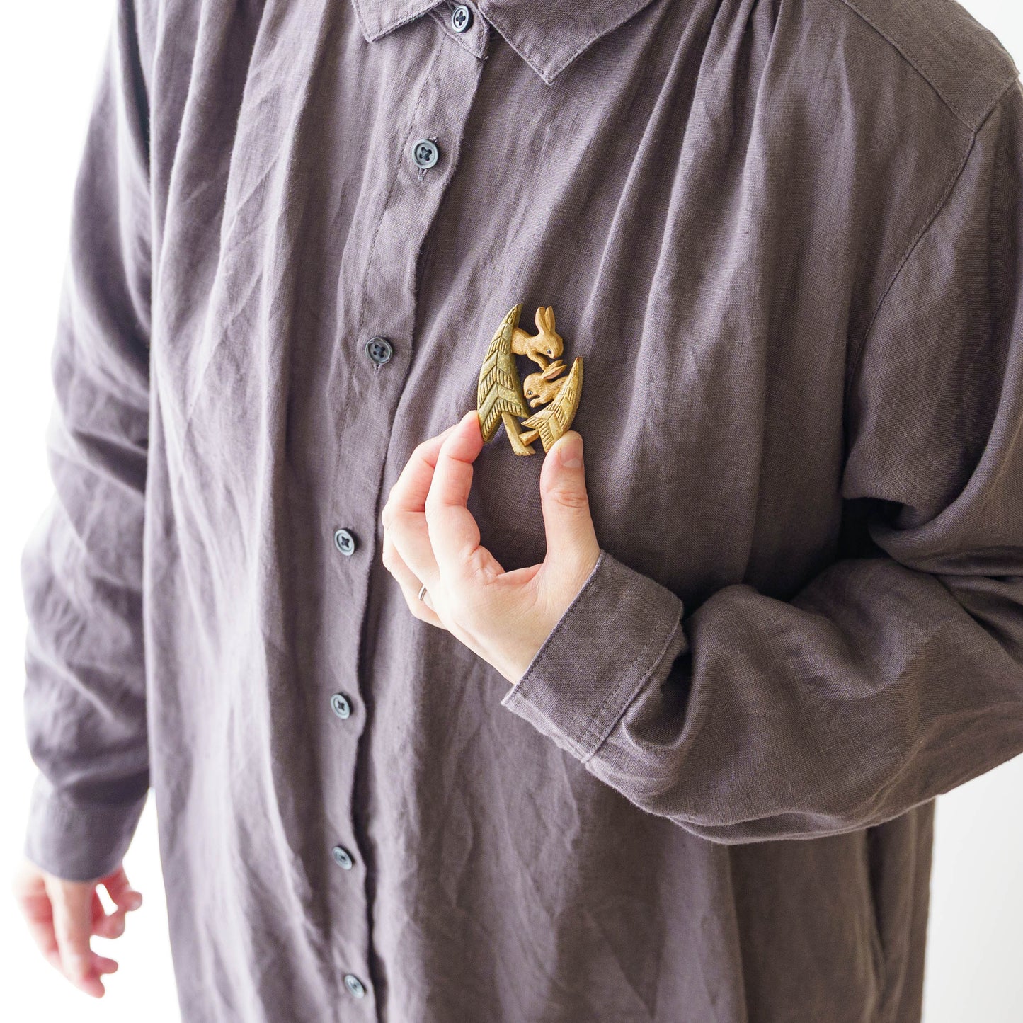 Winter Forest Rabbit Brooch | arica