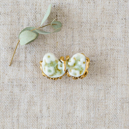 Butterfly floral pattern white | Nonomura Minami