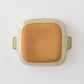 Square mini gratin dish, white and green | Hiromi Oka