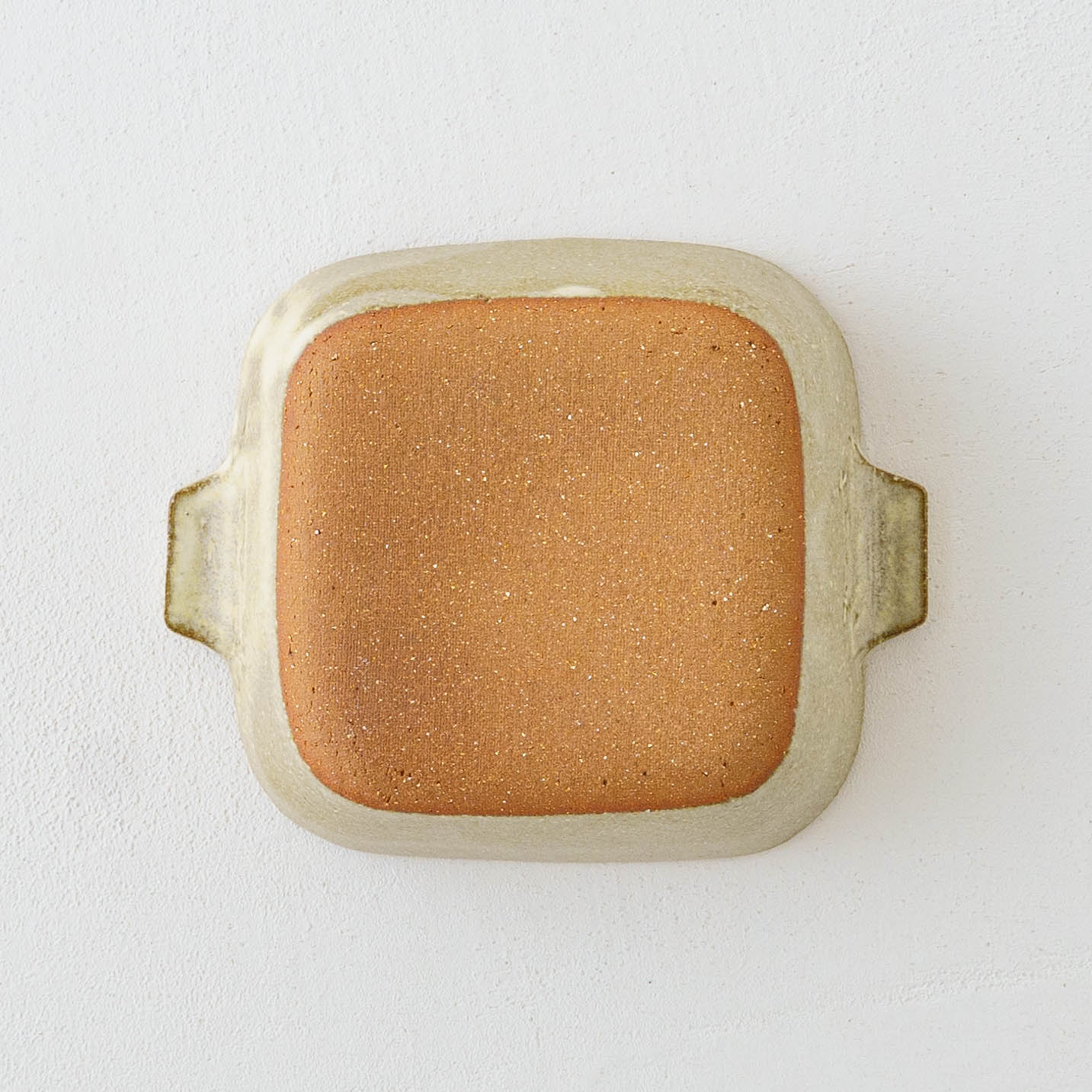 Square mini gratin dish, white and green | Hiromi Oka