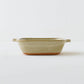Square mini gratin dish, white and green | Hiromi Oka