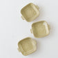 Square mini gratin dish, white and green | Hiromi Oka
