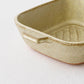Square mini gratin dish, white and green | Hiromi Oka