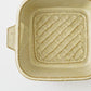 Square mini gratin dish, white and green | Hiromi Oka