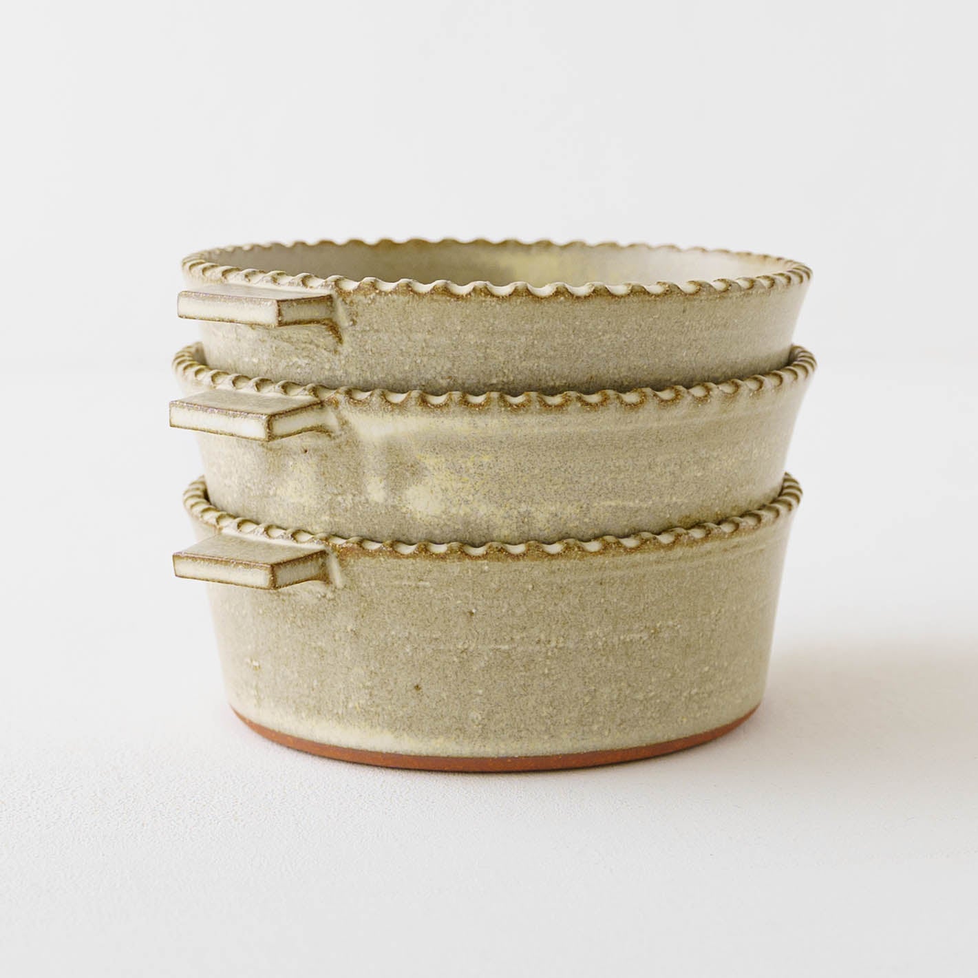 Edged Gratin Dish White/Green｜Oka Hiromi
