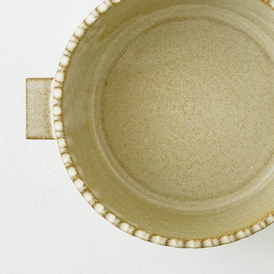 Edged Gratin Dish White/Green｜Oka Hiromi