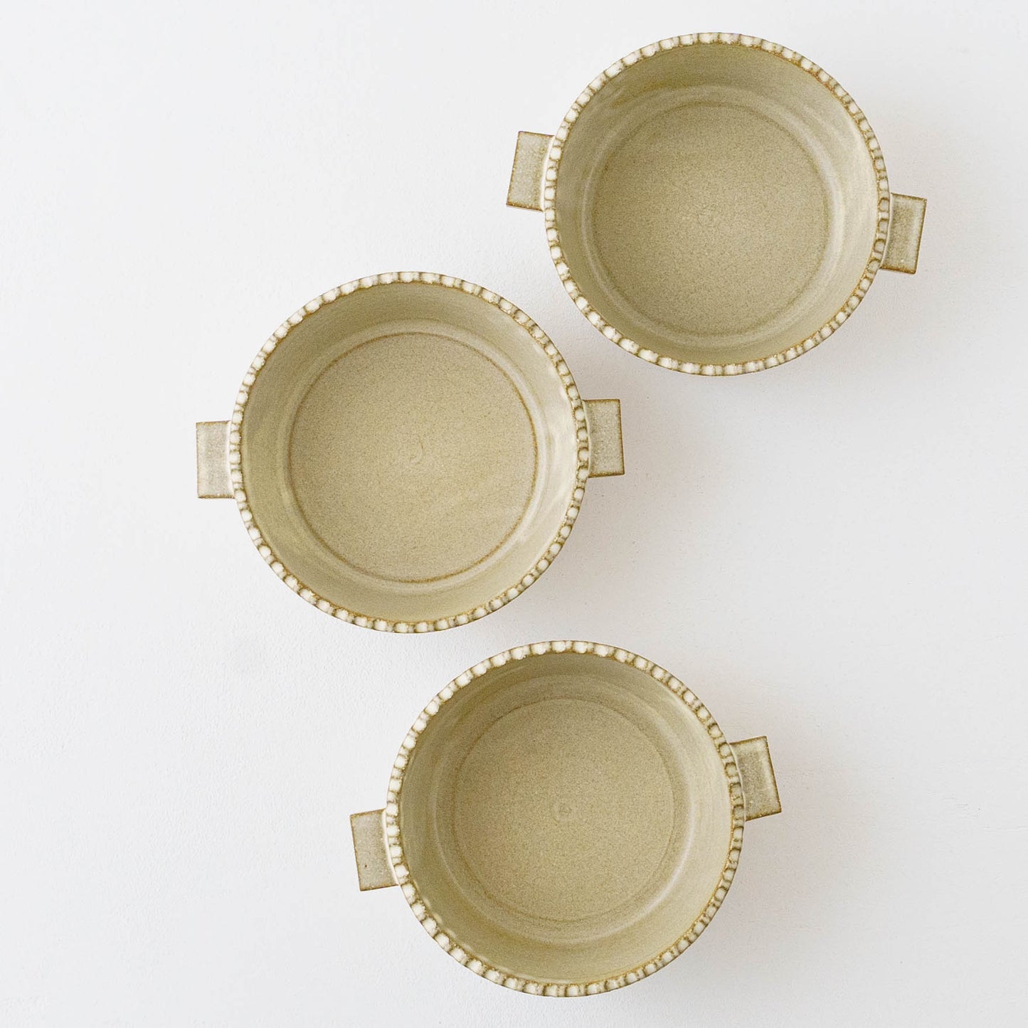 Edged Gratin Dish White/Green｜Oka Hiromi