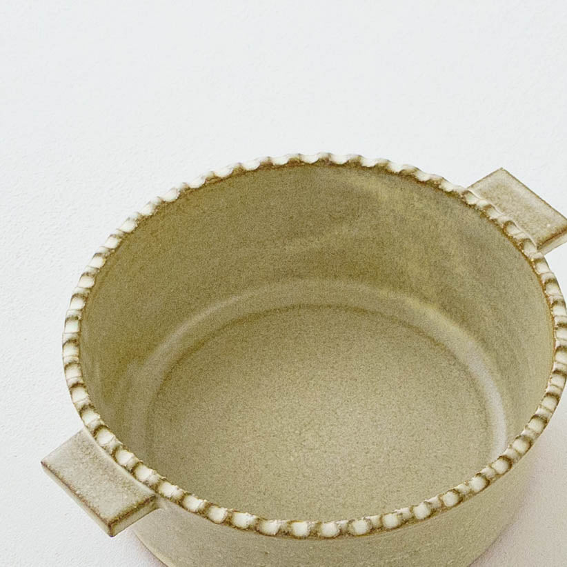 Edged Gratin Dish White/Green｜Oka Hiromi