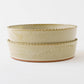 Heat-resistant large bowl with rim, white and green｜Oka Hiromi