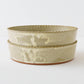 Heat-resistant large bowl with rim, white and green｜Oka Hiromi