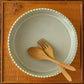 Heat-resistant large bowl with rim, white and green｜Oka Hiromi