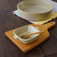 Square mini gratin dish, white and green | Hiromi Oka