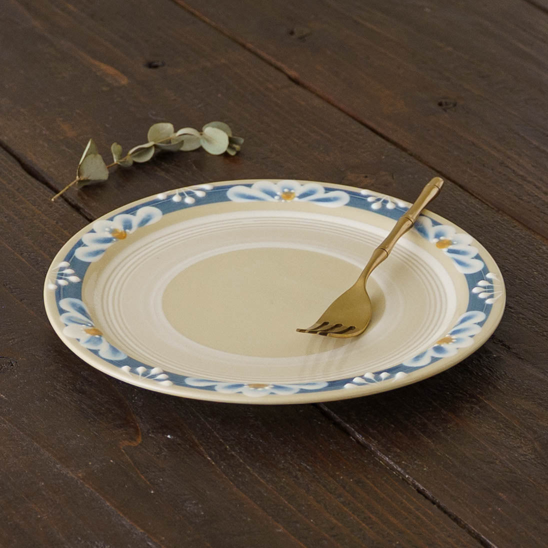 23cm plate blue | Adachino pottery